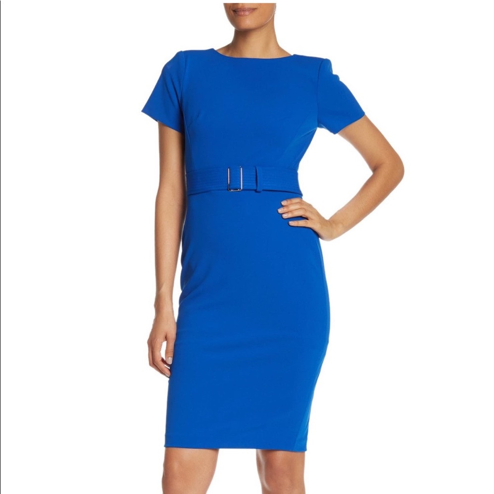 NWT Calvin Klein Belted Waist Sheath Dress, Capri
